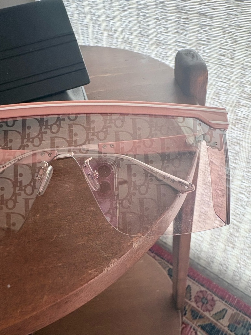 Dior Pink Shield Sunglasses with Logo Visor